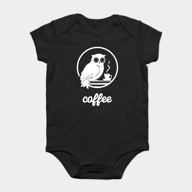 Owl Coffee And Books Baby Bodysuit by CreativeSage